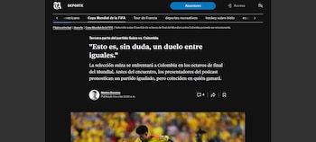 Otro de los diarios más importantes de dicho país analizó el juego como un duelo "parejo" -crédito Tagesanzeiger