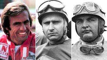 Carlos Reutemann, Juan Manuel Fangio y José Froilán González