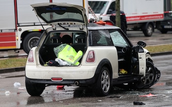 El auto Mini Cooper involucrado