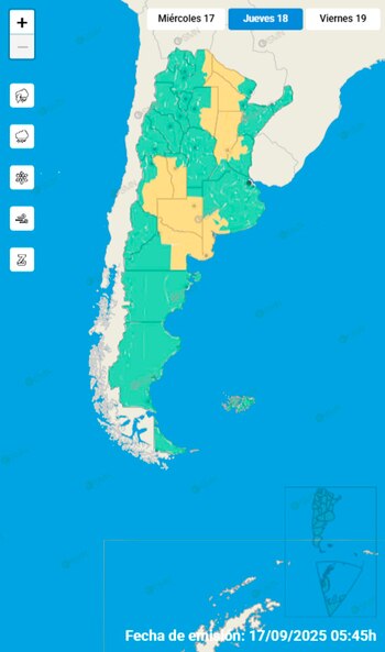 Alertas amarillas por tormentas y