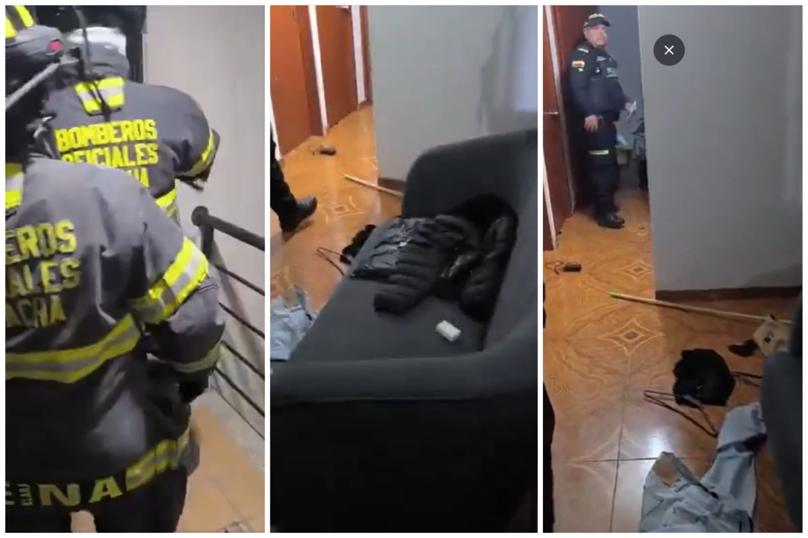El procedimiento se realizó la noche del 4 de junio en la torre 12 del conjunto El Sándalo, en Ciudad Verde, con apoyo de Bomberos de Soacha y del personal de seguridad privada - crédito captura de pantalla / Suministrado
