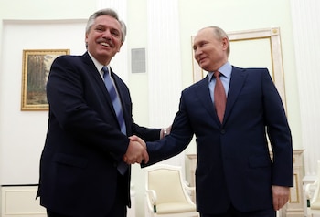 Alberto Fernández y Vladimir Putin