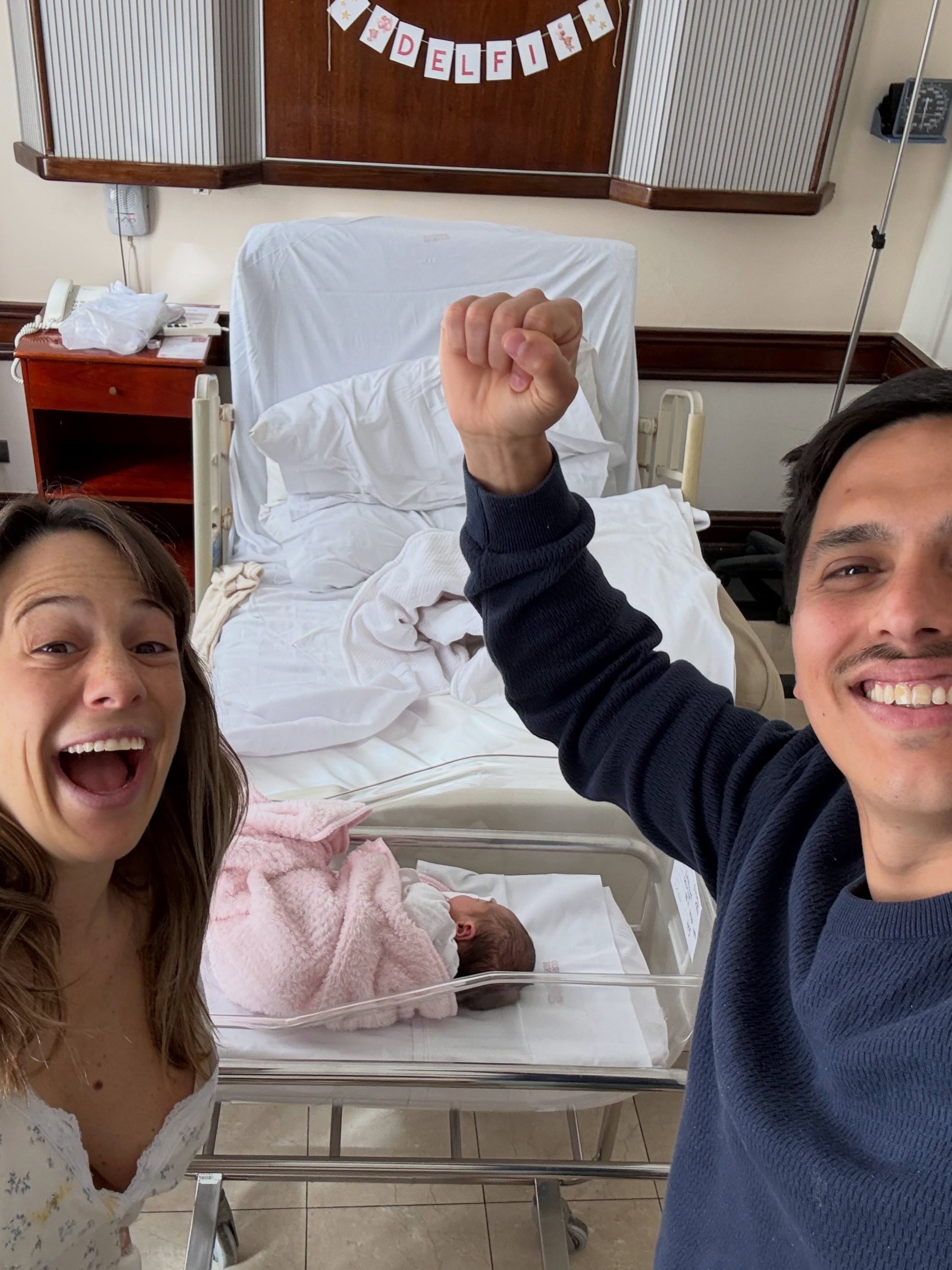 Delfina es la primera nieta en la familia