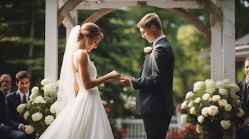 Boda
Matrimonio
Pareja heterosexual
Tradición
Amor
Ceremonia
Compromiso eterno
Una pareja heterosexual se casa en una emotiva boda tradicional llena de amor. - (Imagen ilustrativa Infobae)