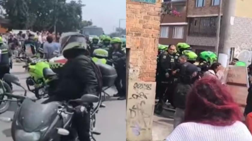 La Policía atendió el llamado de la comunidad tras una alteración del orden público en el barrio La Paz. El caso quedó en manos de la Fiscalía. - crédito captura de video