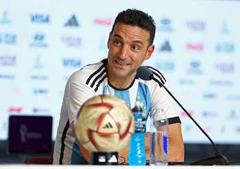Lionel Scaloni en la conferencia
