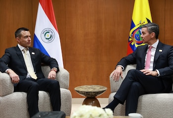 El presidente de Ecuador, Daniel Noboa y el presidente de Paraguay, Santiago Peña.