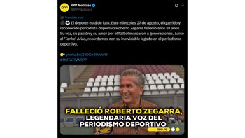 RPP comunicó el deceso de