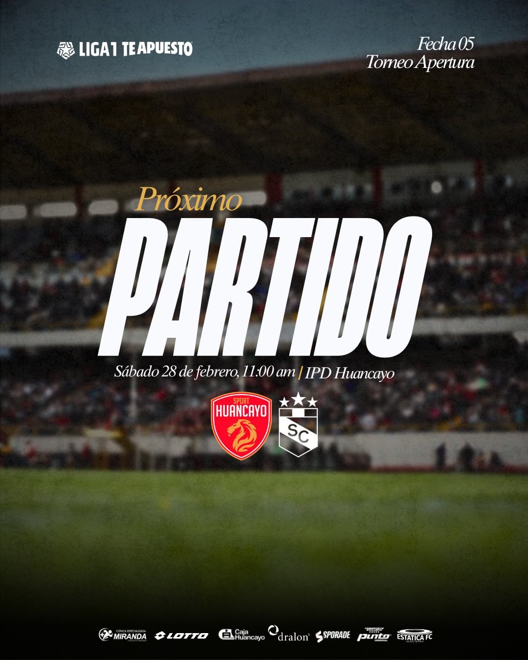 Sporting Cristal x Sport Huancayo programação do Torneio Apertura 2026