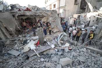 Una escuela usada como refugio