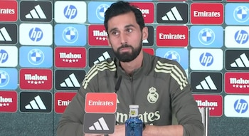 Álvaro Arbeloa, durante la rueda