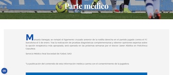 La futbolista colombiana sufrió una