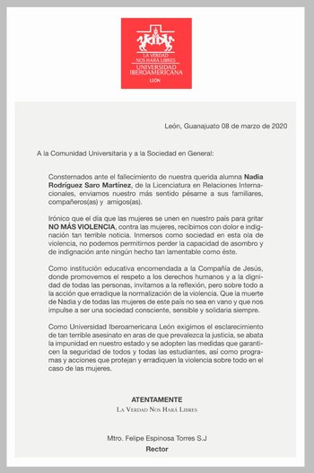 Éste fue el comunicado que