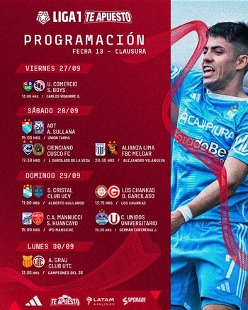 Programación de la fecha 13