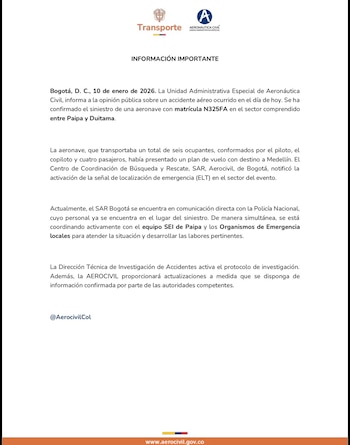 Este es el comunicado oficial