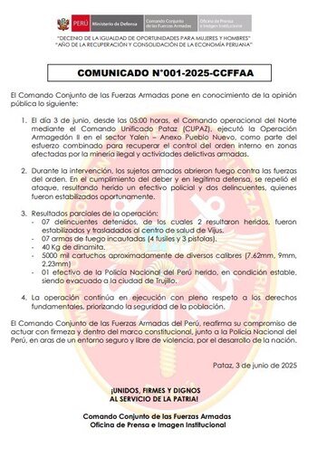 Comunicado del Comando Conjunto de