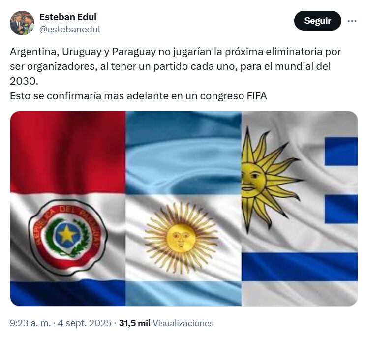 Esteban Edul dio a conocer la información a través de sus redes sociales- crédito @estebanedul/X