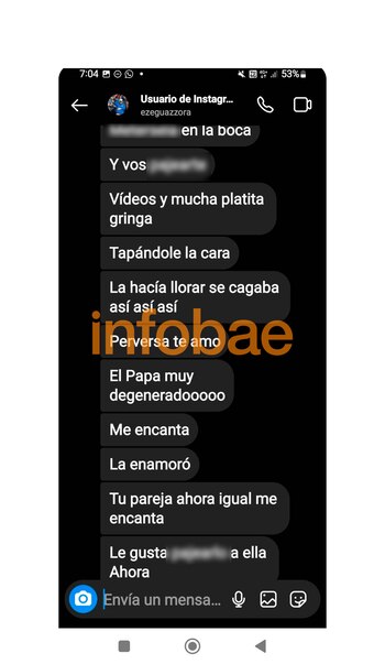 Los aberrantes mensajes enviados por