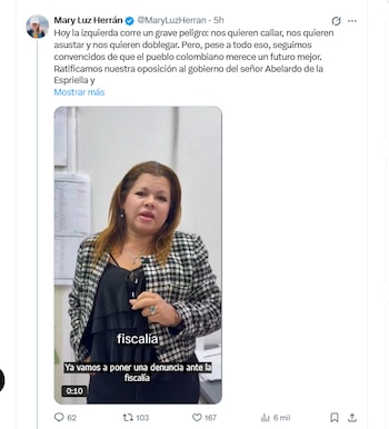 Mary Luz Herrán hizo señalamientos contra Abelardo de la Espriella tras haber sido víctima de un hackeo - crédito @MaryLuzHerran/X