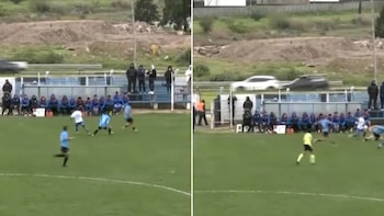 Insólito: un jugador rechazó una pelota en pleno partido y provocó un accidente de tránsito