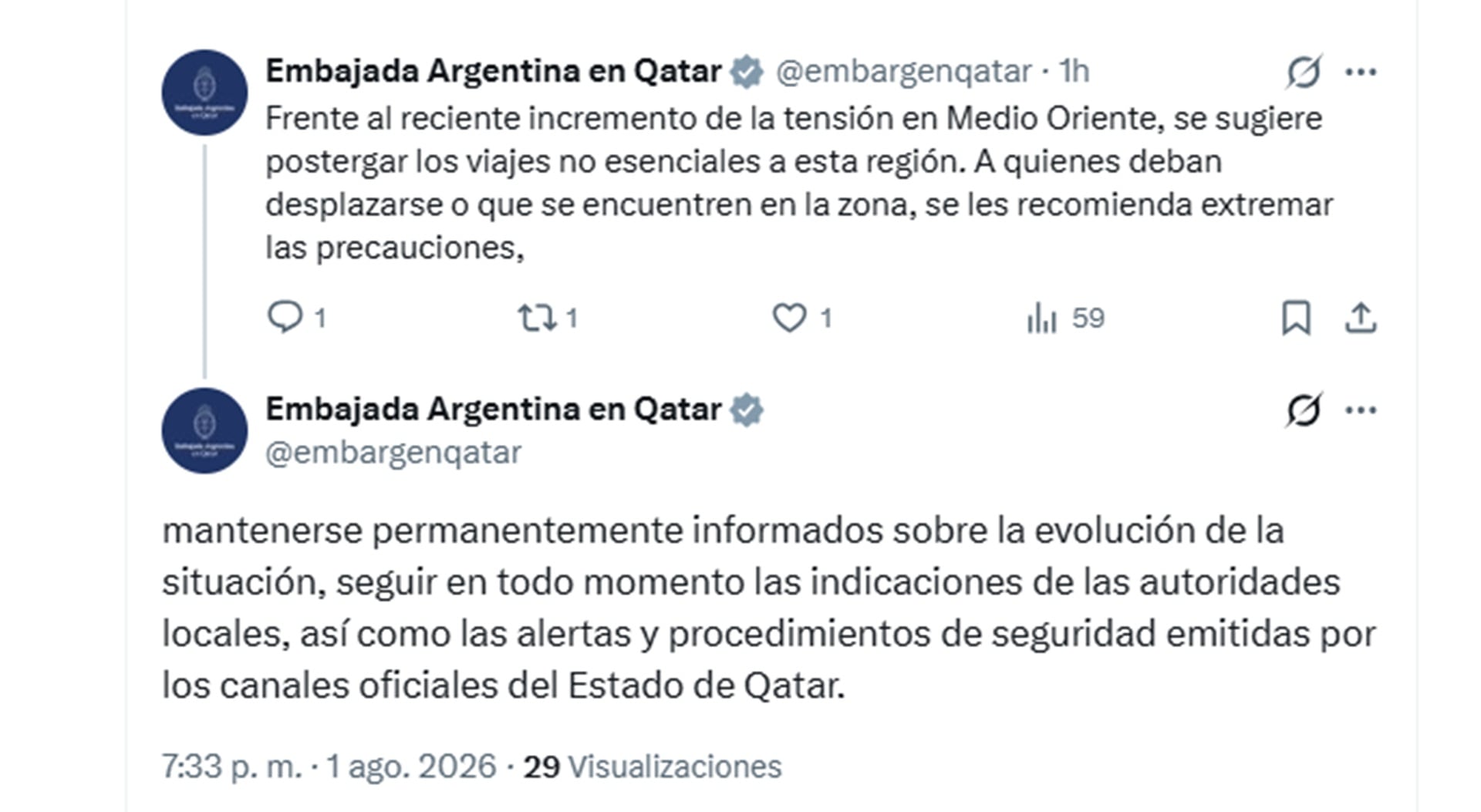 Embajada de Argentina en Qatar