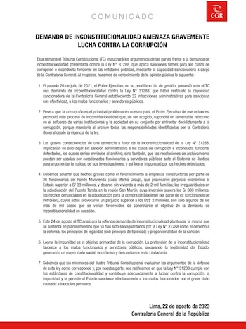 Entidad liderada por Nelson Shack