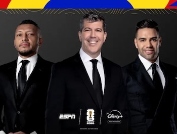 ESPN confirmó oficialmente la llegada de Falcao al equipo de transmisión junto a Fernando Palomo y Carlos Valdés en roles clave - crédito @ESPNColombia / X