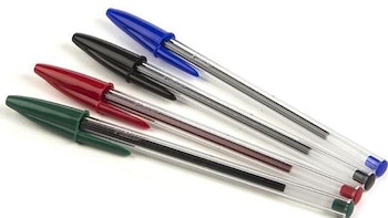 Bolígrafos Bic de distintos colores