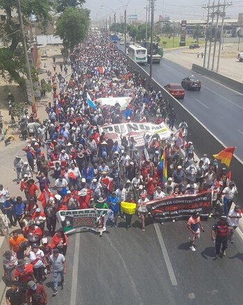 Protestas en Lima - Panamericana Norte