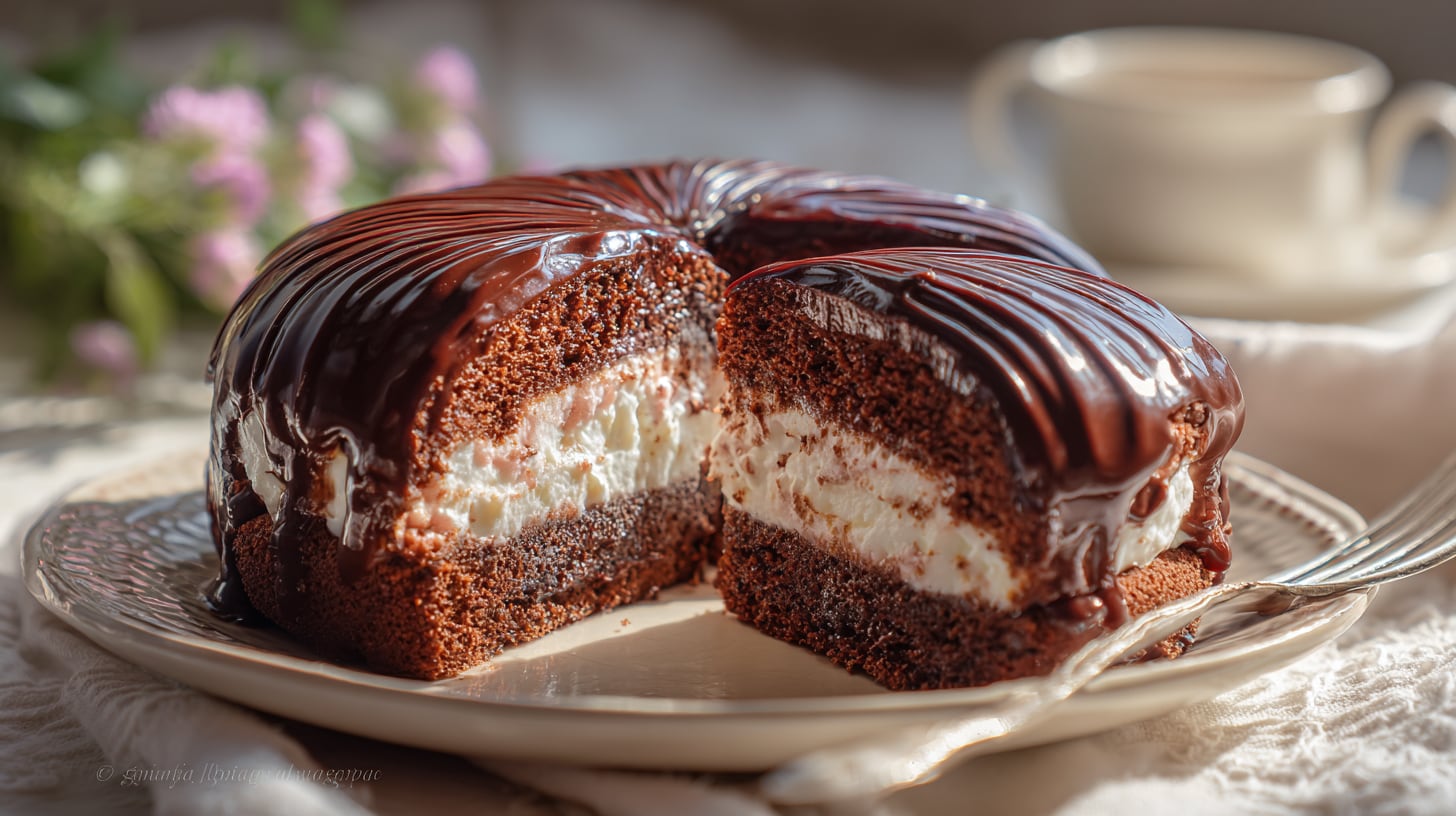 Pastel con relleno cremoso y cobertura de chocolate. (Imagen Ilustrativa Infobae)