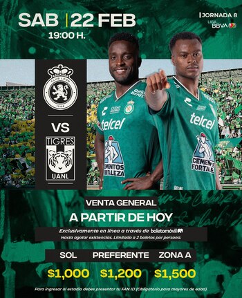 El cuadro de Guanajuato quiere tener la casa llena para el duelo de felinos - crédito @clubleonfc / X