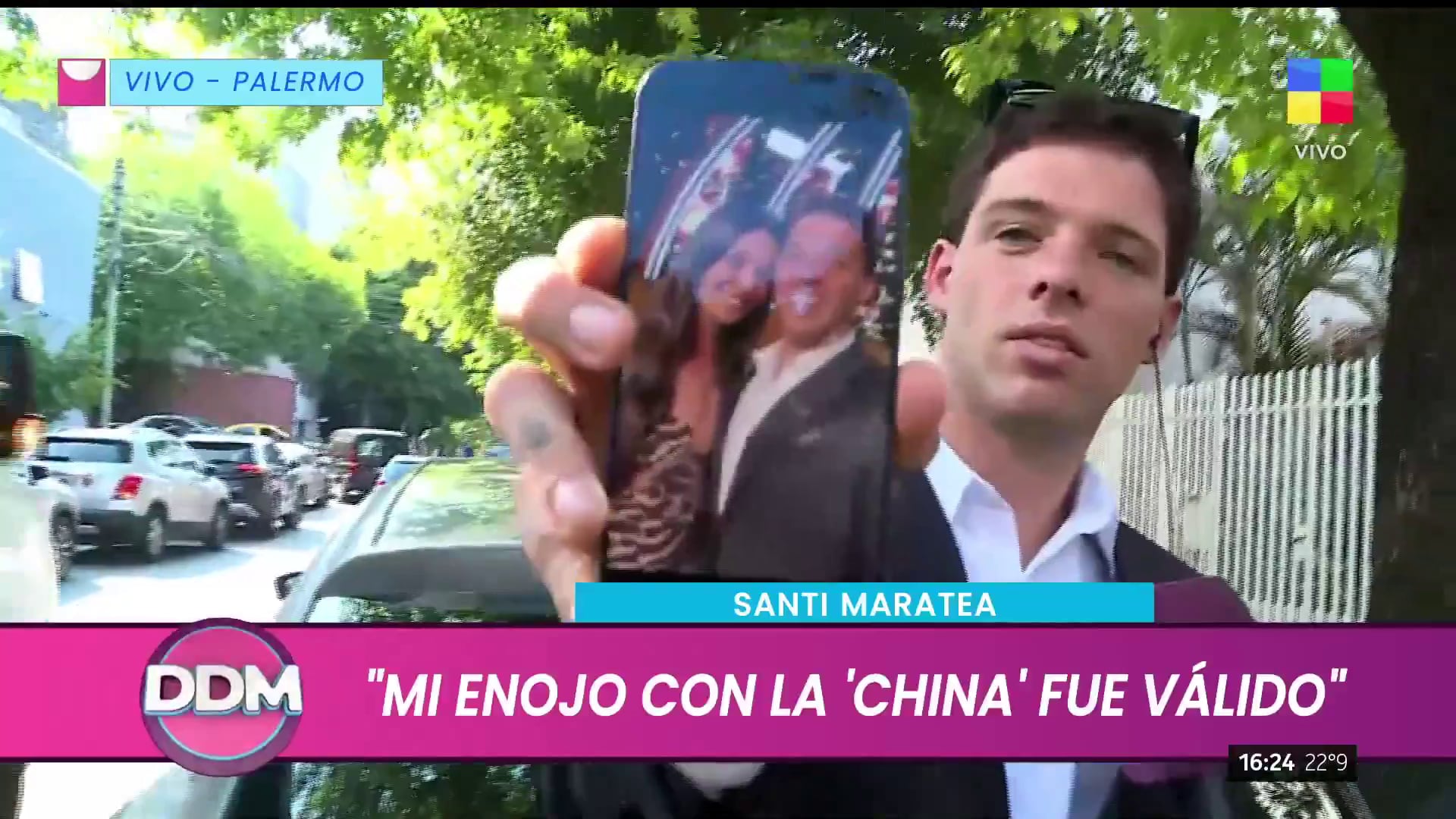 Santiago Maratea mostró la selfie que se tomó La China Ansa como prueba de que, luego del escándalo, hubo paz