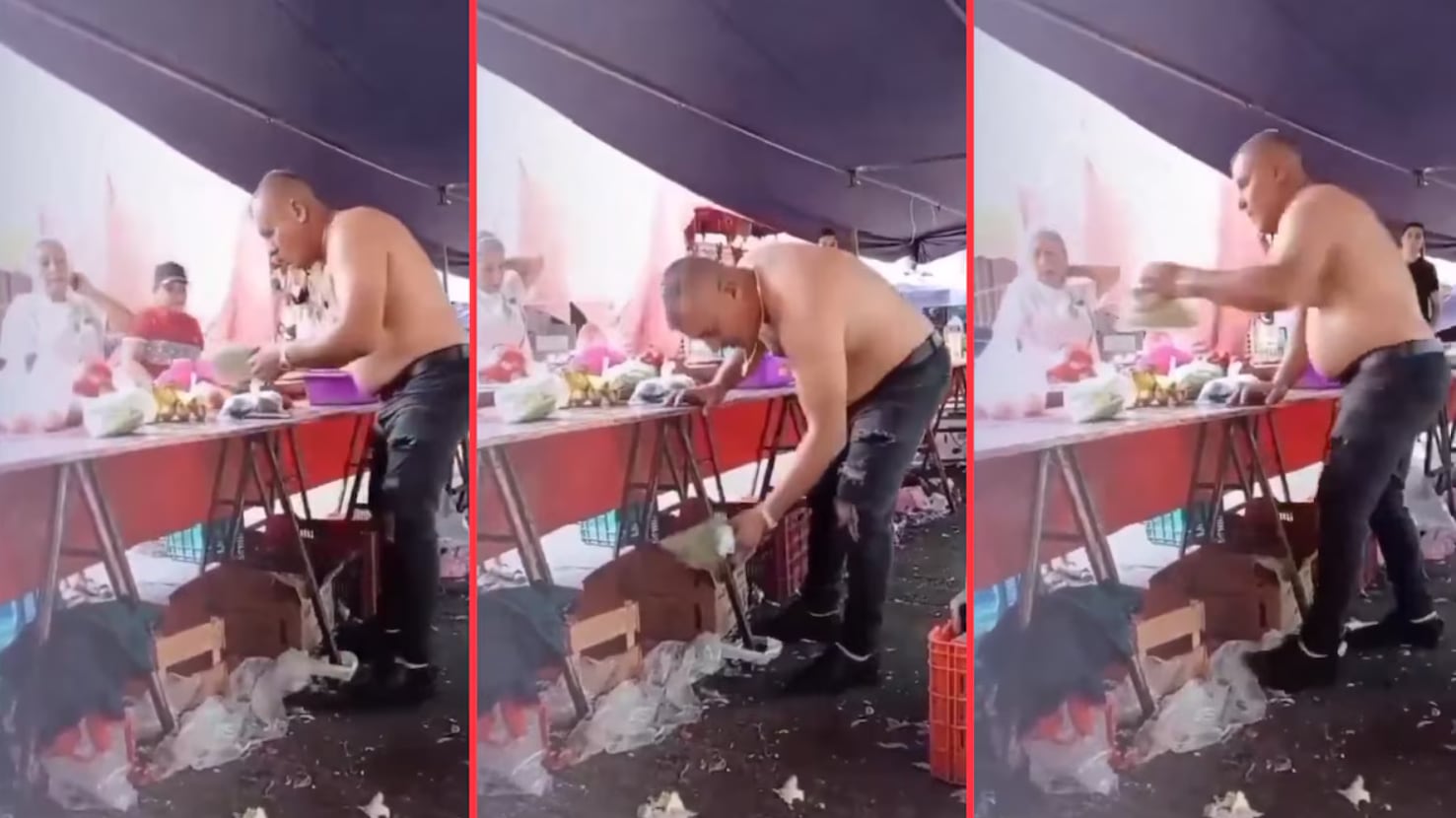 Captan a vendedor de tianguis pesando frutas y verduras sin báscula | Video