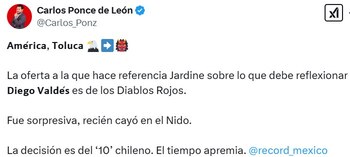 El chileno no ha jugado con el equipo titular de las Águilas en lo que va del torneo.