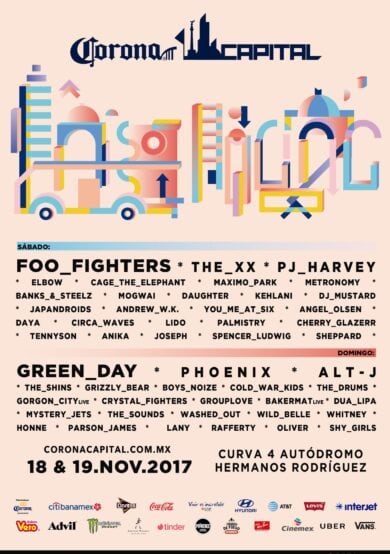 El cartel del Corona Capital 2017 estaba dominado por grupos como Foo Fighters o Green Day. (X/ @Corona_MX)