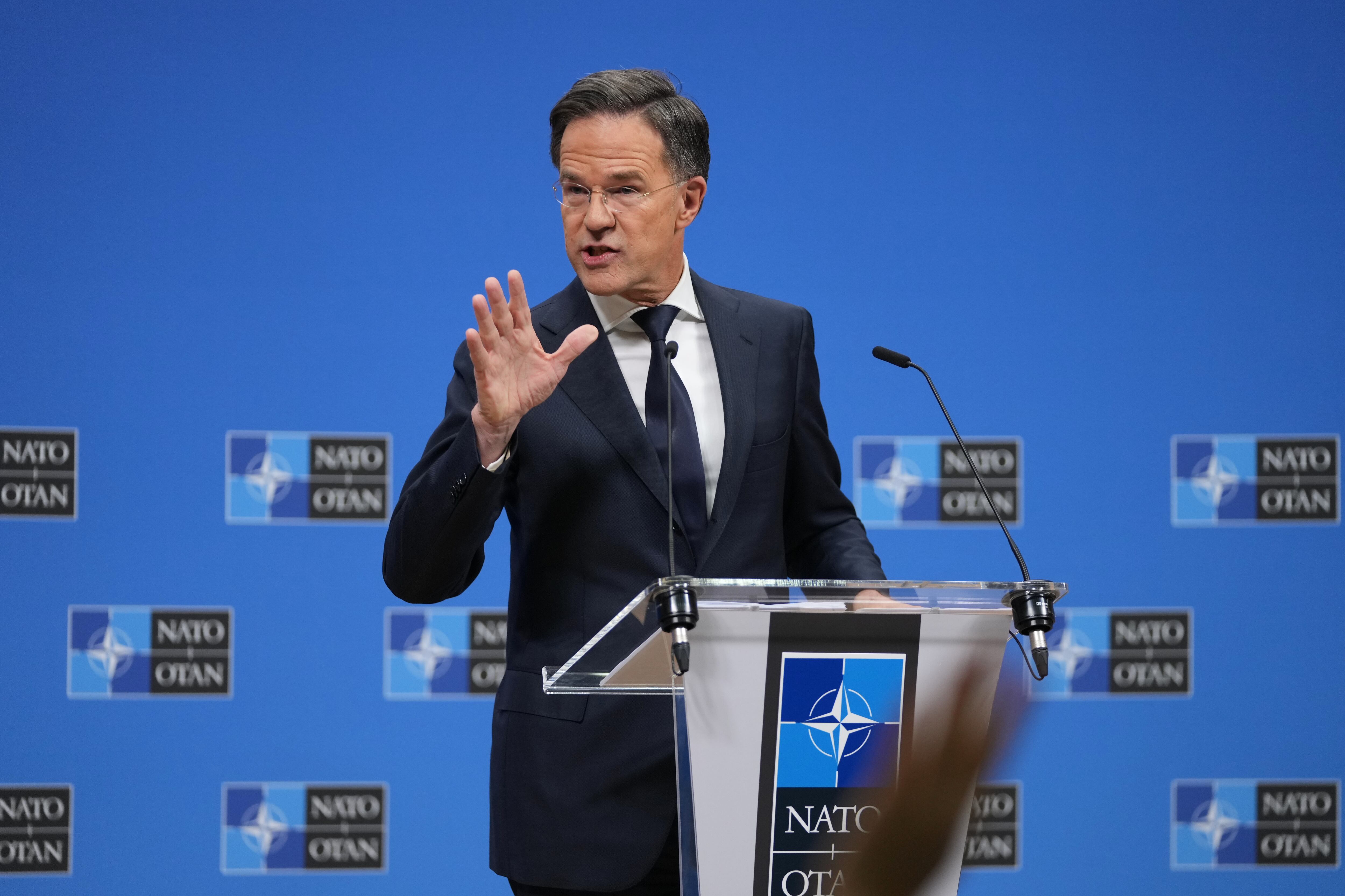 El secretario general de la OTAN Mark Rutte en la sede de la alianza en Bruselas el 2 de diciembre del 2025. (AP foto/Virginia Mayo)