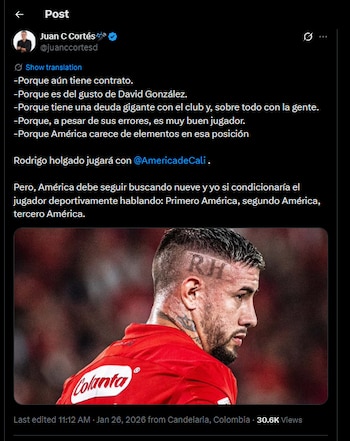 El comunicador expresó el punto