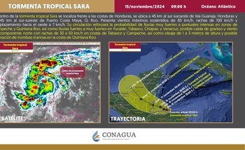 Esta es la trayectoria de la Tormenta Tropical Sara (SMN)