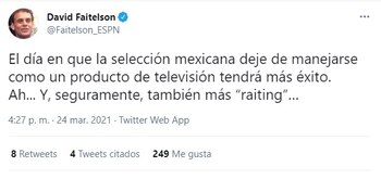 (Foto: captura de pantalla Twitter/@Faitelson_ESPN)
