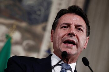 El ex primer ministro italiano y líder del Movimiento Cinco Estrellas Giuseppe Conte (REUTERS/Guglielmo Mangiapane)