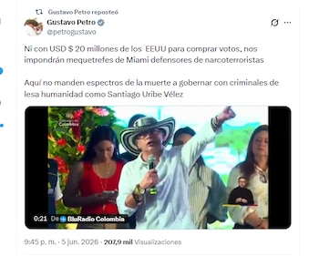 El presidente Gustavo Petro se refirió a las elecciones presidenciales en Colombia - crédito @petrogustavo/X