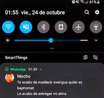 Una captura de pantalla que se exhibió en la audiencia de este martes