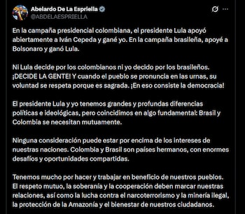 Abelardo de la Espriella - crédito @ABDELAESPRIELLA/X