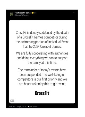 El comunicado de los crossfit games