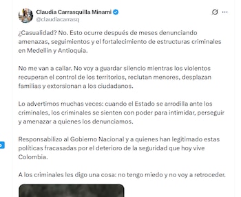 Claudia Carrasquilla en X