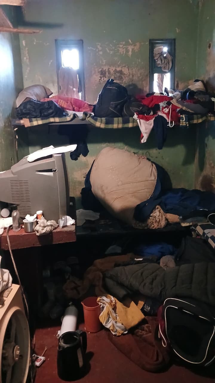 Una de las celdas de los sospechosos