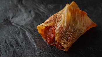 Tamales de capulín envueltos en