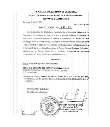 El jefe militar de los