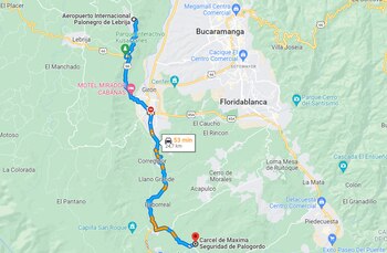 Distancia entre el aeropuerto de