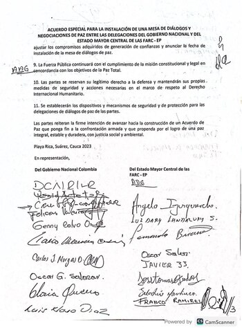 Acuerdo para Instalación de Mesa